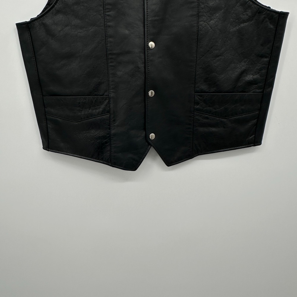 Interstate‎ Leather American Flag Vest Mens Size Large Biker Rebelcore Patriotic - Picture 4 of 15